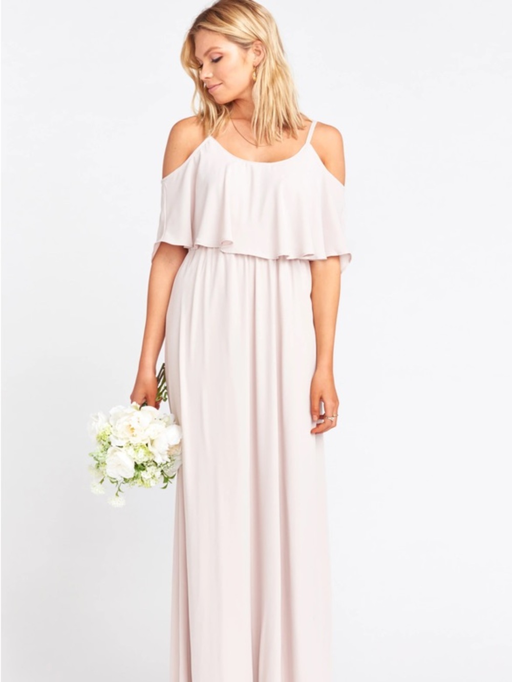 Show Me Your MuMu Cold-Shoulder Ruffle Maxi Dress Caitlin Ruffle